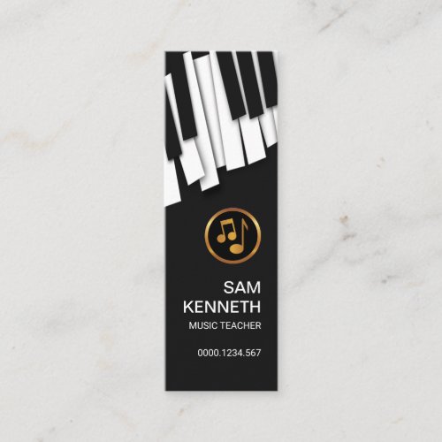 Dancing Piano Keys Music Teacher Mini Business Card