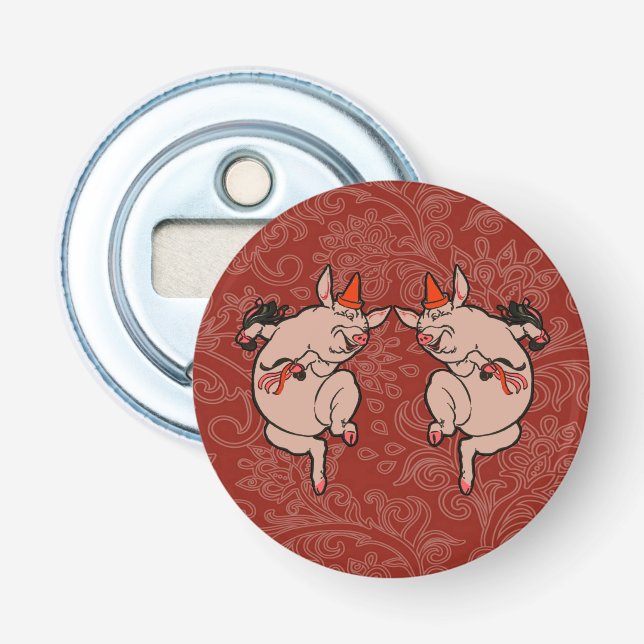 Dancing Pig Antique Cute Dancer Bottle Opener (Front)