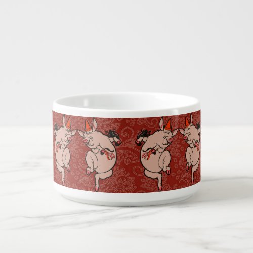 Dancing Pig Antique Cute Dancer Bowl