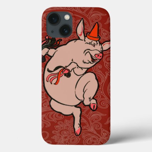 Dancing Pig Antique Cute Dancer iPhone 13 Case