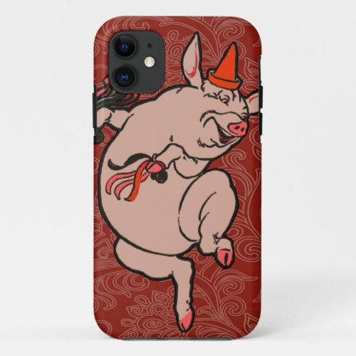 Dancing Pig Antique Cute Dancer iPhone 11 Case