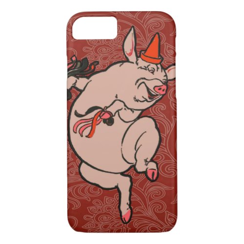 Dancing Pig Antique Cute Dancer iPhone 87 Case