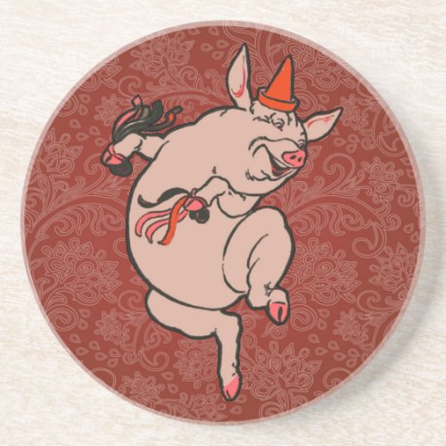 Dancing Pig Antique Cute Dancer Coaster