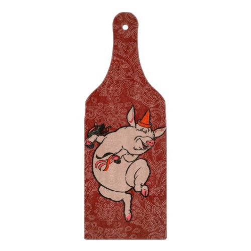 Dancing Pig Antique Cute Dancer Cutting Board