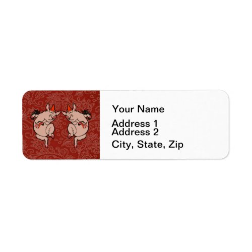 Dancing Pig Antique Cute Dancer Label