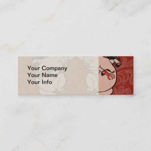 Dancing Pig Antique Cute Dancer Mini Business Card