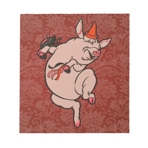 Dancing Pig Antique Cute Dancer Notepad
