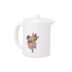 Dancing Pig Antique Cute Dancer Teapot