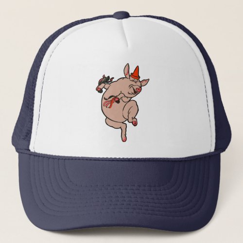 Dancing Pig Antique Cute Dancer Trucker Hat