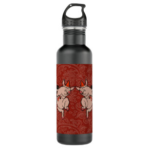 Dancing Pig Antique Cute Dancer Water Bottle