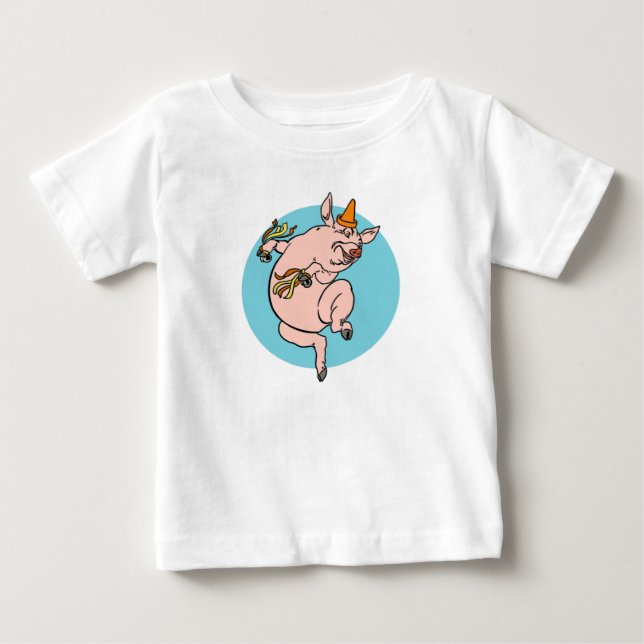 Dancing Pig Baby T-Shirt (Front)
