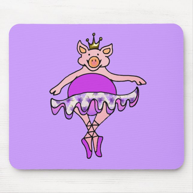 Dancing Pig in Tutu Mouse Pad (Front)