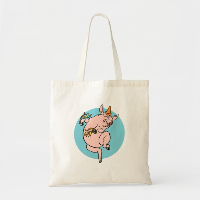 Dancing Pig Tote Bag (Front)