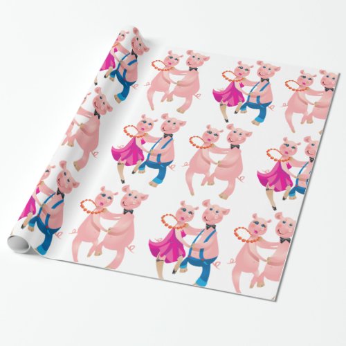 Dancing Pigs Wrapping Paper