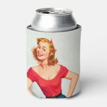 Dancing Pin-up Girl ; Vintage Pinup Art Can Cooler by PinUpGallery at Zazzle