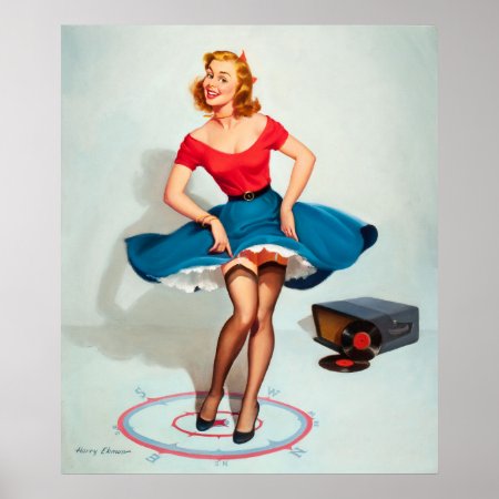 Dancing Pin-up Girl ; Vintage Pinup Art Poster