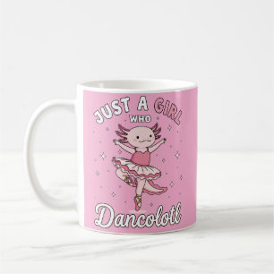 Dancing Pink Axolotl in Ballet Tutu Coffee Mug