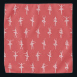 Dancing Pink Ballerinas Pattern Bandana<br><div class="desc">Elegant and charming pink ballet pattern of stylized light dusty pink dancing ballerinas in six silhouette poses on a white background. Beautiful ballerina gift or ballet decor for ballet dancers and their pets.</div>
