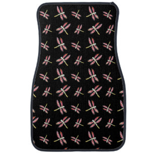 Dancing Pink Dragonfly Pattern Car Mat