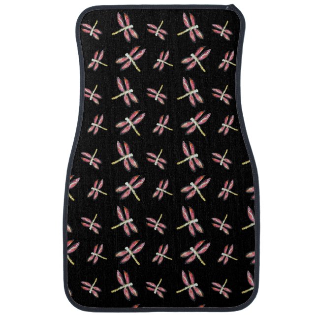 Dancing Pink Dragonfly Pattern Car Mat (Front)