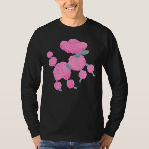 Dancing pink poodle on white T-Shirt