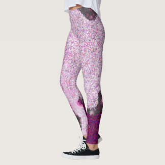 Dancing pink tree glitter Tu B'Shvat ט״ו בשבט  Leggings