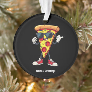 Dancing Pizza Slice A Playful & Delicious Design Ornament