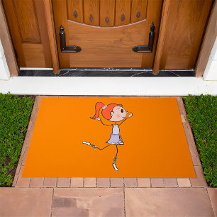 Dancing Princess Cute Ballerina Stick Figure  Doormat