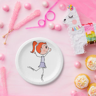 Dancing Princess Cute Ballerina Stick Figure Paper Plates