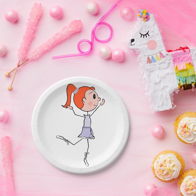 Dancing Princess Cute Ballerina Stick Figure  Paper Plates (Creator Uploaded)