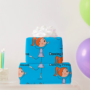Dancing Princess Cute Ballerina Stick Figure Wrapping Paper