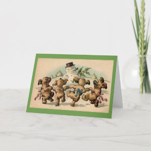 Dancing Puppies Holiday Card
