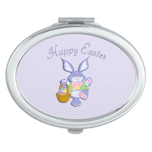 Dancing Purple Easter Bunny Lavender Compact Mirror
