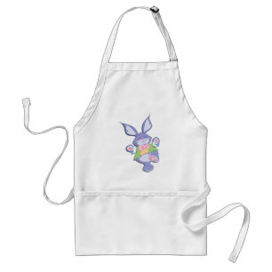 Dancing Purple Easter Bunny Mint Adult Apron