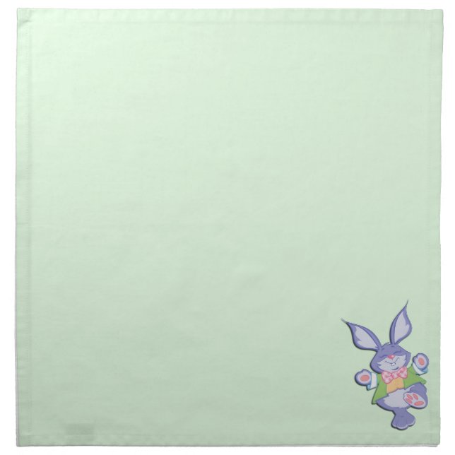 Dancing Purple Easter Bunny Mint Napkin (Front)