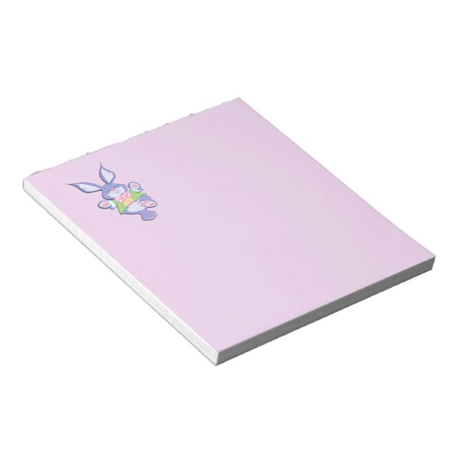 Dancing Purple Easter Bunny Notepad (Angled)