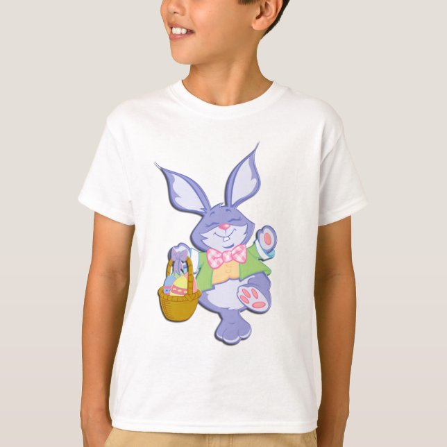Dancing Purple Easter Bunny Personalized Back T-Shirt (Front)