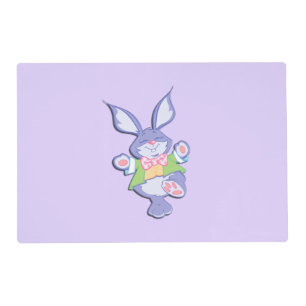 Dancing Purple Easter Bunny Placemat