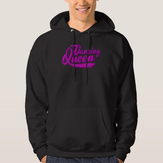 Dancing Queen 70s Disco Retro Script Hoodie (Front)