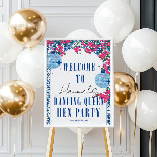 Dancing Queen bougainvillea Hen Party Welcome  Poster