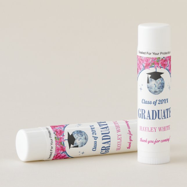 Dancing Queen Disco Ball Graduation Party Favors Lip Balm (Front)