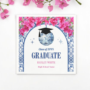 Dancing Queen Disco Ball Graduation Party Napkins