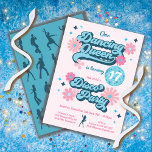 Dancing Queen Disco Birthday Party Invitation<br><div class="desc">Cute Dancing Queen Disco Party for the birthday girl of any age! Colors of blues and pinks with retro fonts, disco ball, dancers and flowers. The words "Dancing Queen and Disco Party" can not be changed but can be deleted. To make more changes go to Personalize this template. On the...</div>