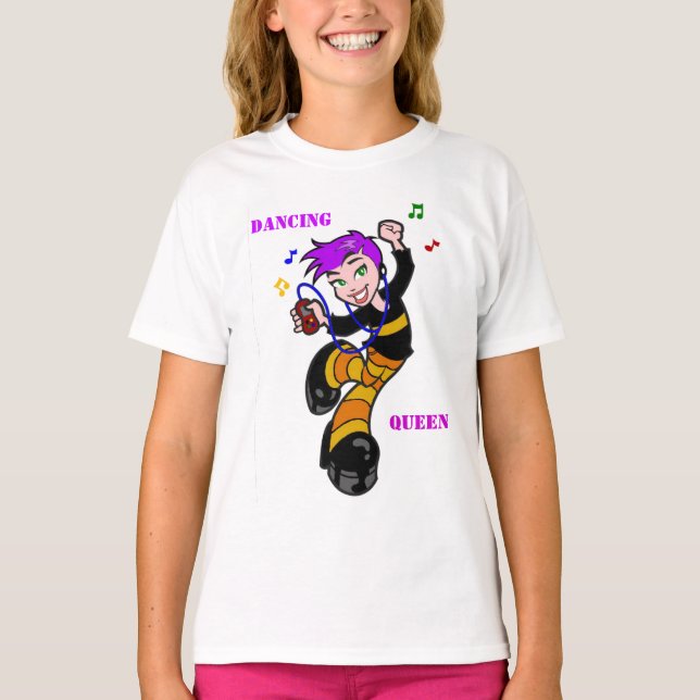 Dancing, Queen-Girls Ringer T-Shirt (Front)