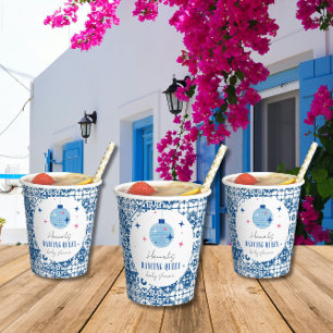 Dancing Queen greek Musical disco baby shower Paper Cups
