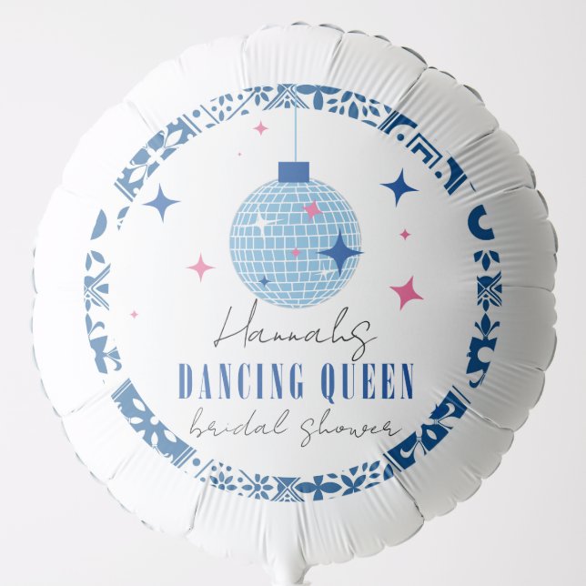 Dancing Queen greek Musical disco bridal shower Balloon (Front)