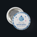 Dancing Queen greek Musical disco bridal shower Button<br><div class="desc">Mediterranean Greek musical bougainvillea-inspired Dancing Queen bridal shower pin button favors</div>