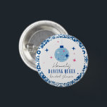 Dancing Queen greek Musical disco bridal shower Button<br><div class="desc">Mediterranean Greek musical bougainvillea-inspired Dancing Queen bridal shower pin button favors</div>