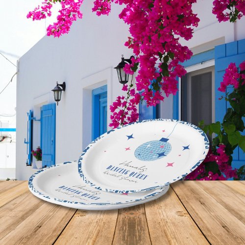 Dancing Queen greek Musical disco bridal shower Paper Plates
