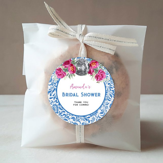 Dancing Queen Mamma Mia Disco Bridal Shower Classic Round Sticker (Creator Uploaded)